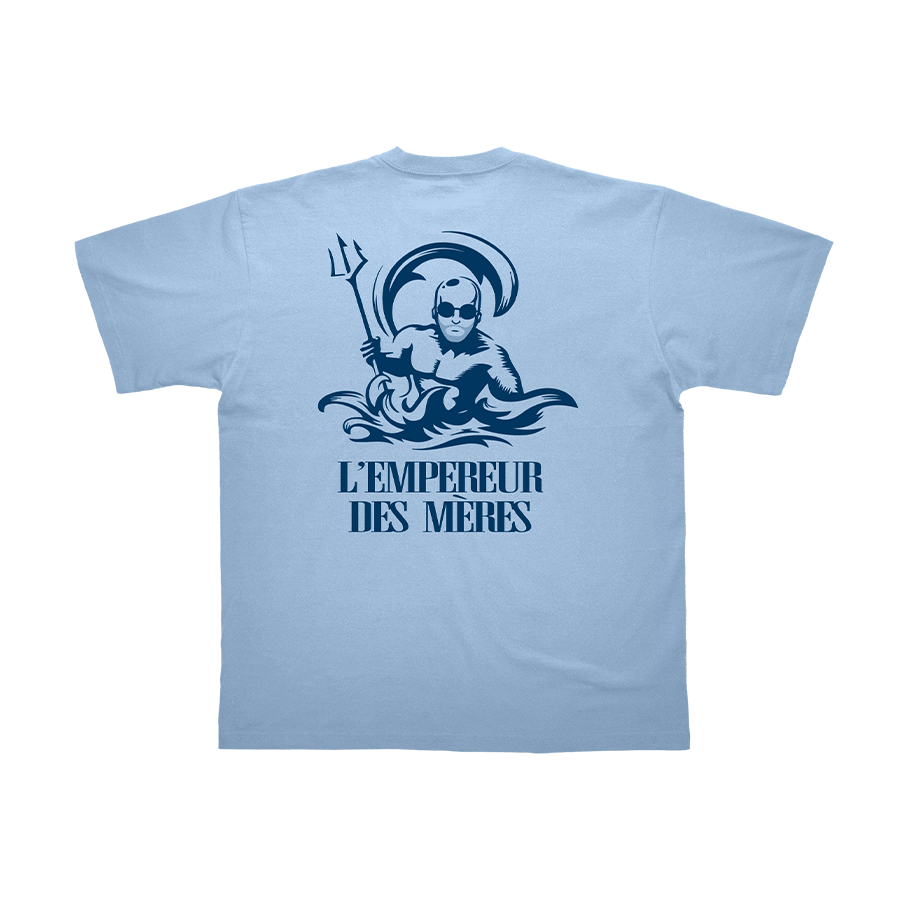 T-SHIRT MANCHES COURTES | "L'empereur des mères" - Bleu horizon