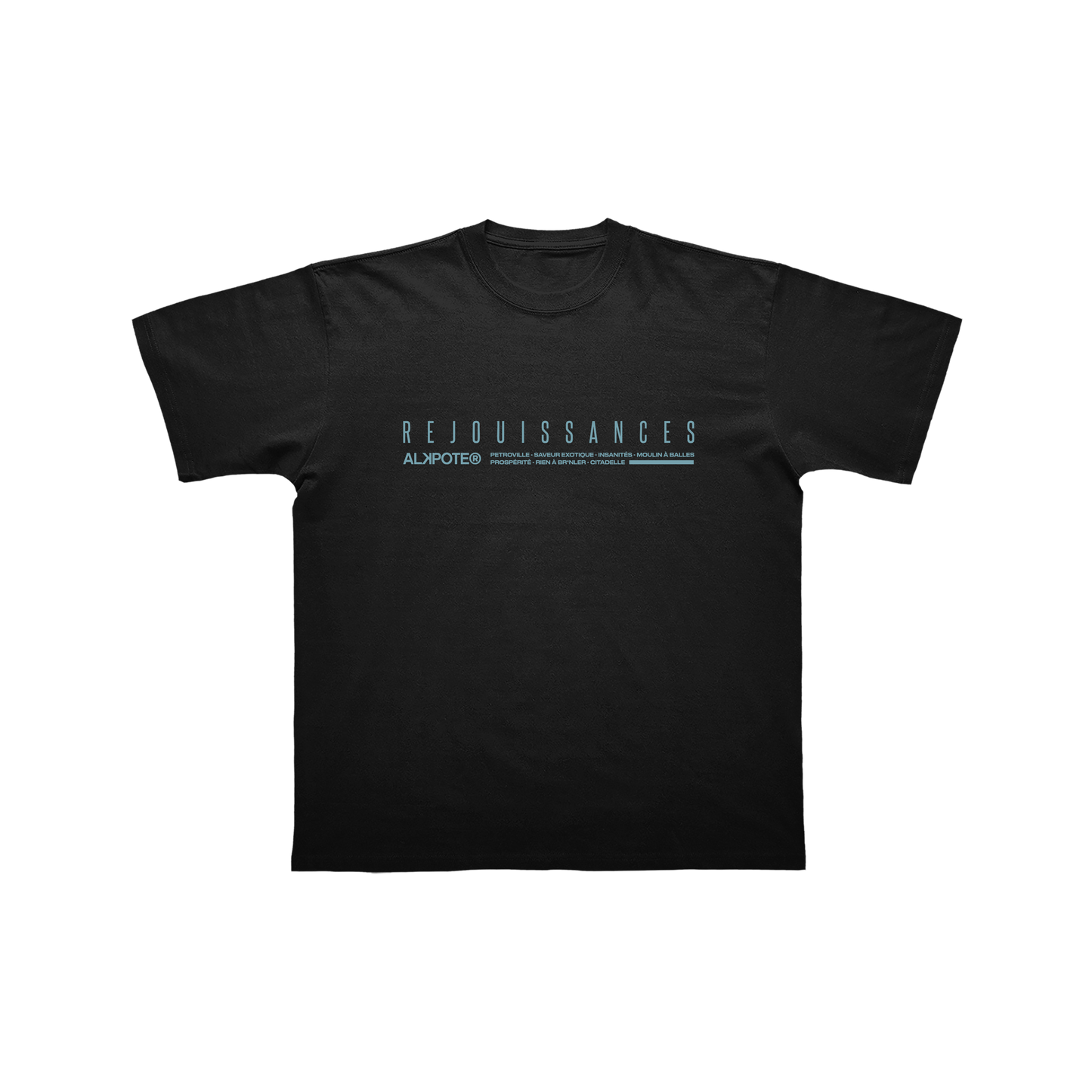 T-SHIRT MANCHES COURTES | "REJOUISSANCES" - Noir