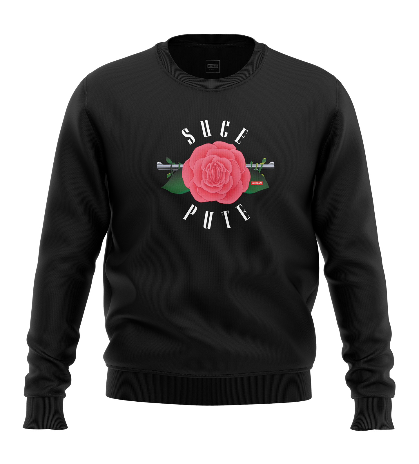 SWEAT-SHIRT COL ROND | "SUCE N' PUTES" - Noir
