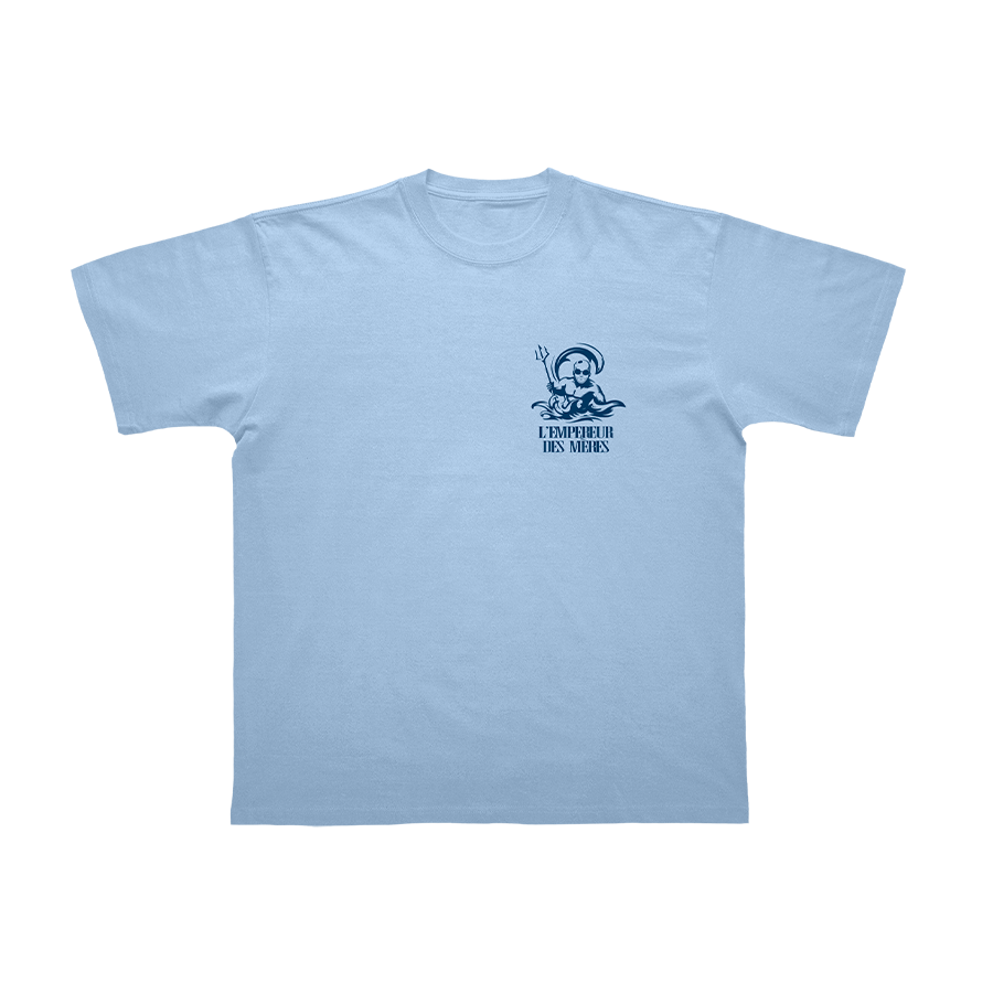 T-SHIRT MANCHES COURTES | "L'empereur des mères" - Bleu horizon