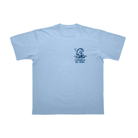 T-SHIRT MANCHES COURTES | "L'empereur des mères" - Bleu horizon
