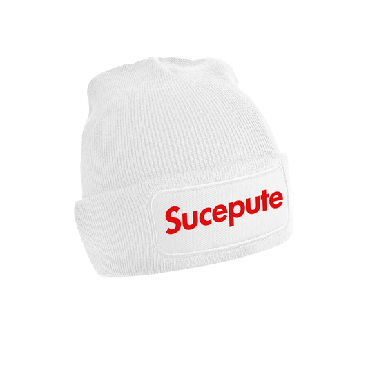BONNET | "SUCEPUTE" - Blanc/Rouge