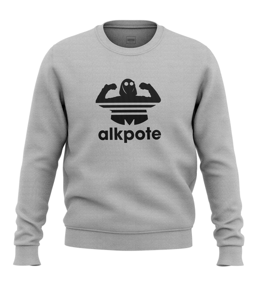SWEAT-SHIRT COL ROND | "ALK ORIGINALS" - Gris chiné/Noir