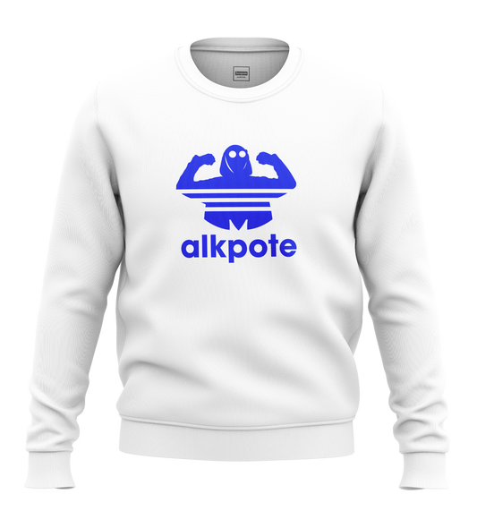 SWEAT-SHIRT COL ROND | "ALK ORIGINALS" - Blanc/Bleu