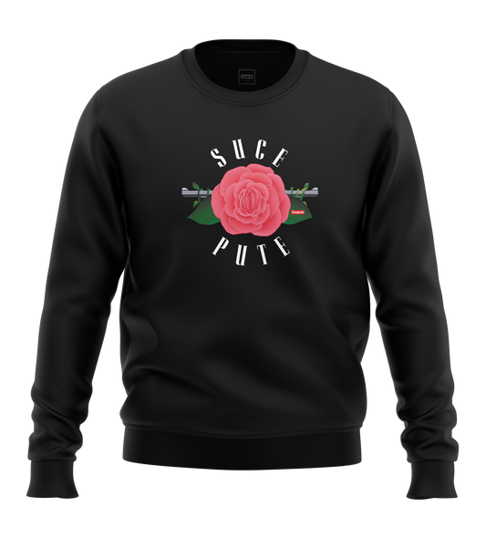SWEAT-SHIRT COL ROND | "SUCE N' PUTES" - Noir