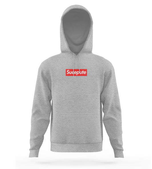 SWEAT-SHIRT CAPUCHE | "SUCEPUTE" - Gris Chiné