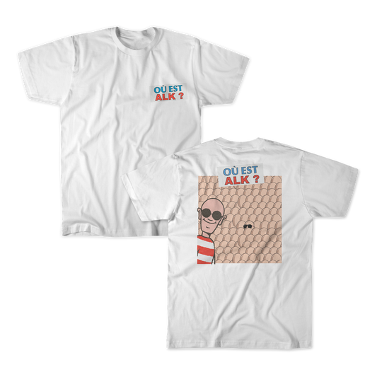T-SHIRT MANCHES COURTES | "OÙ EST ALK" - BLANC